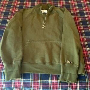 Drake’s quarter zip sweatshirt made in Portugal.